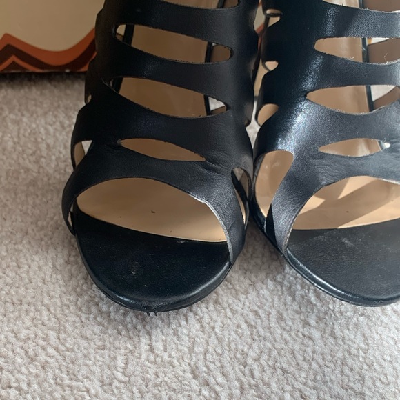 Leather Zigi Soho Trump Strappy Open Toed Booties Heels - Picture 4 of 9